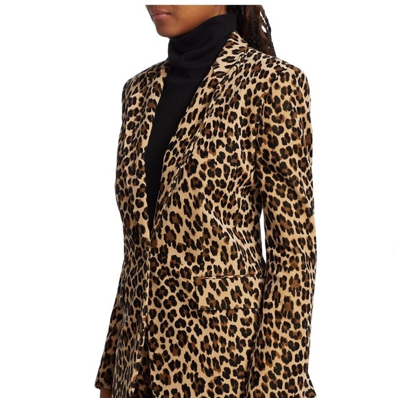 FRAME- classic cheetah-print Blazer/ leopard velvet blazer - Picture 1 of 16